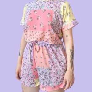 My Violet Floral Romper 2x
